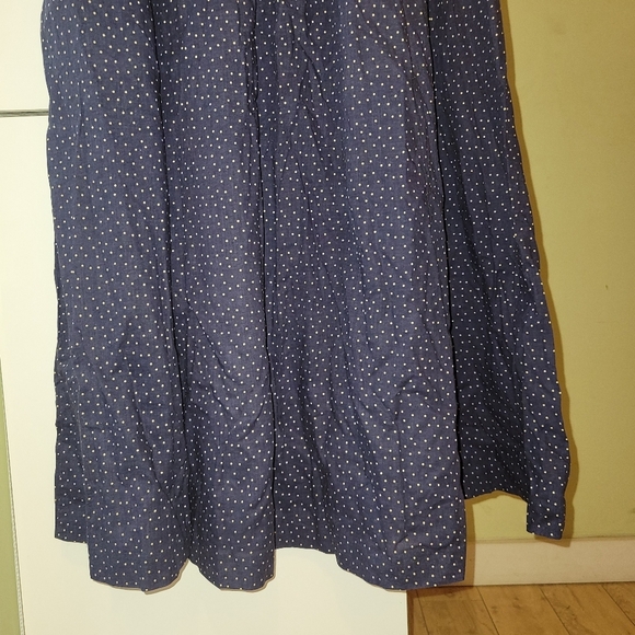 Laura Ashley vintage 3/4 sleeve polka dot midi dress blue yellow size 10 - Picture 7 of 12